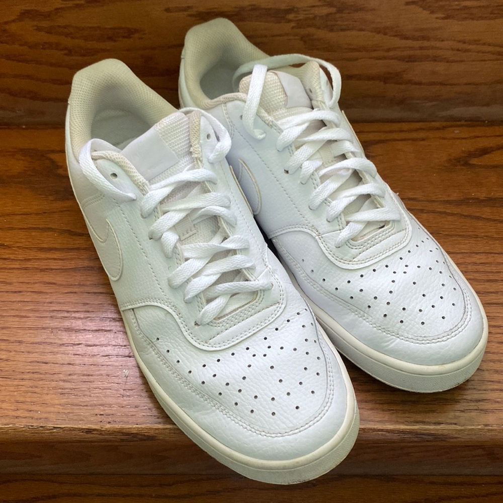 Men’s Nike Court Vision low all white sneakers